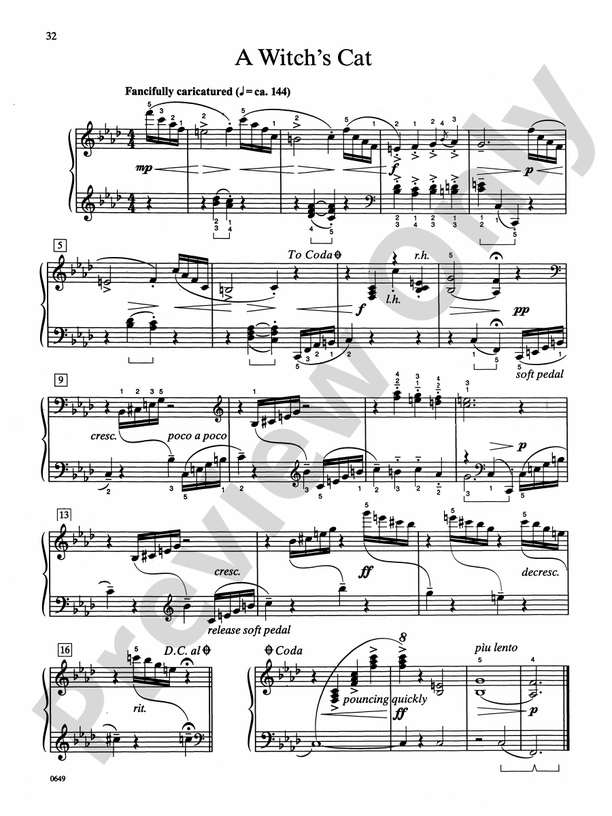 A Witch's Cat - Piano Solo (Digital Download)