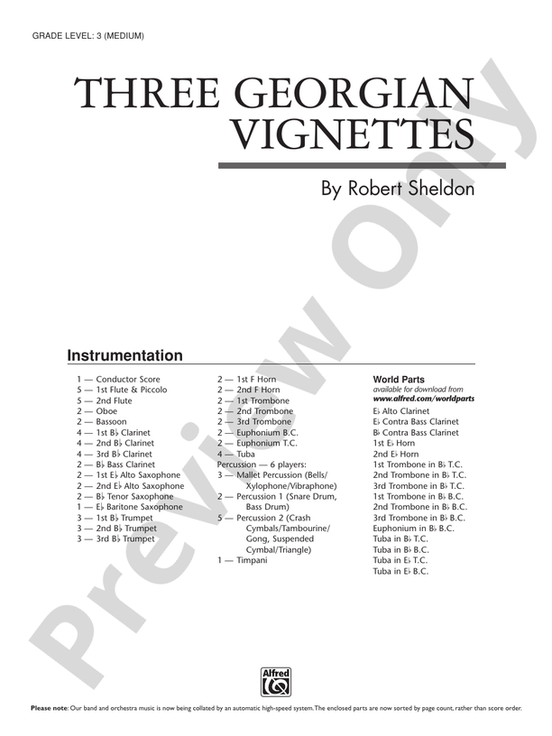 Three Georgian Vignettes - Concert Band Conductor Score & Parts (Digital Download)