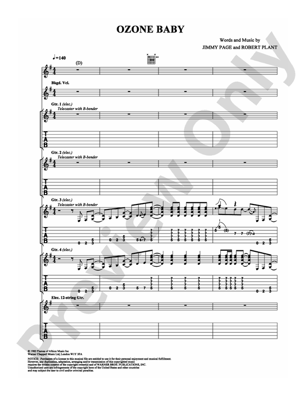Ozone Baby - Guitar TAB (Digital Download)