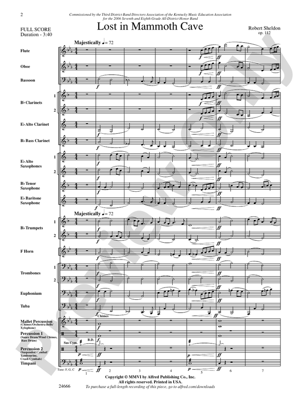 Lost in Mammoth Cave - Concert Band Conductor Score & Parts (Digital Download)