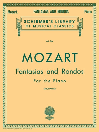 Mozart - Fantasias & Rondos - Piano Solo Schirmer 50257230