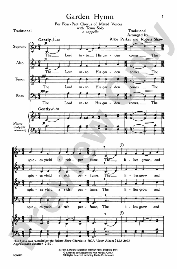 Garden Hymn – SATB Choral Octavo (Digital Download)