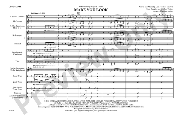 Made You Look – Marching Band Conductor Score & Parts (Digital Download)