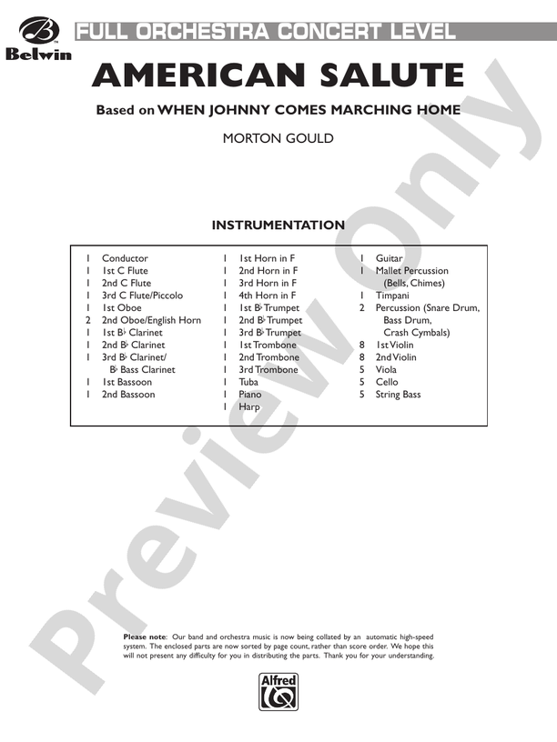 American Salute – Full Orchestra Conductor Score & Parts (Digital Download)