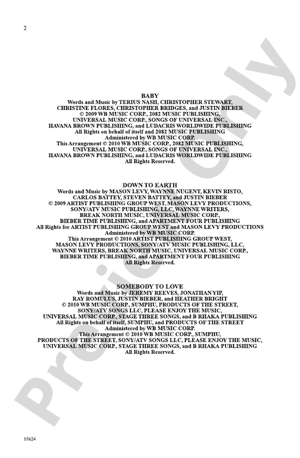 Baby! A Medley of Justin Bieber Hits – 2-Part/SSA Choral Octavo (Digital Download)