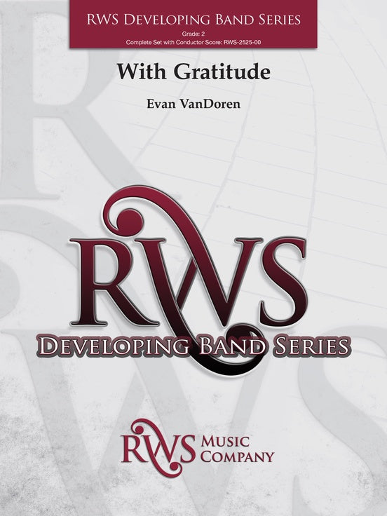 With Gratitude - Concert Band Conductor Score & Parts(Digital Download)