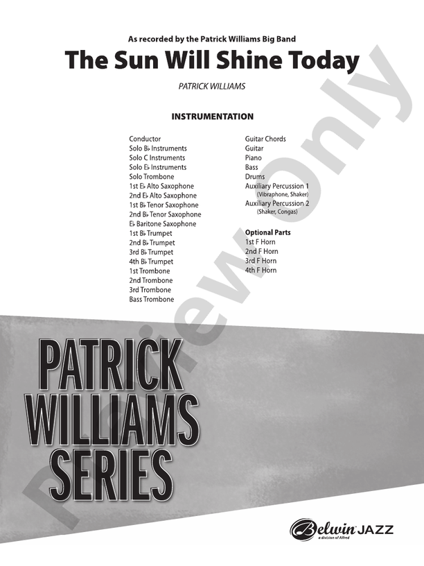 The Sun Will Shine Today - Jazz Ensemble Conductor Score & Parts(Digital Download)