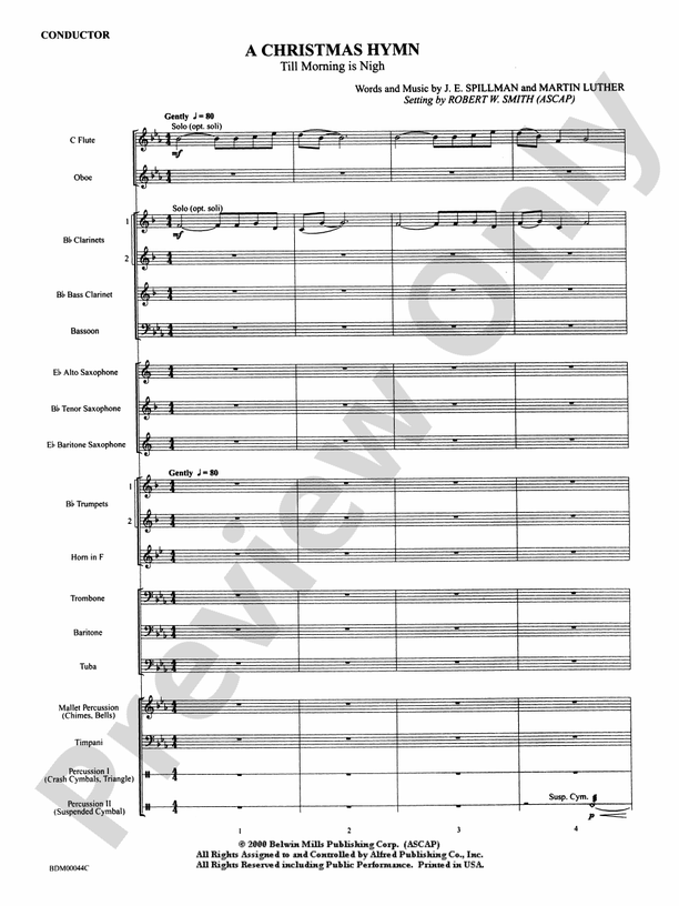 A Christmas Hymn - Concert Band Conductor Score & Parts (Digital Download)