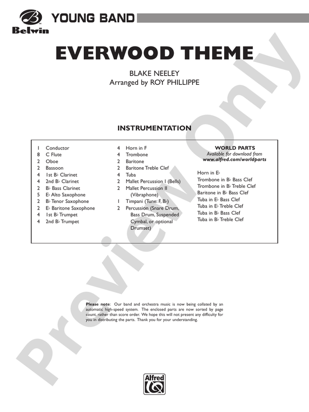 Everwood Theme - Concert Band Conductor Score & Parts (Digital Download)