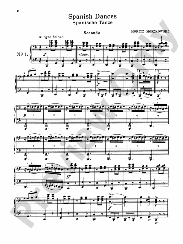 Moszkowski - Spanish Dances, Op. 12 - 1 Piano, 4 Hands (Digital Download)