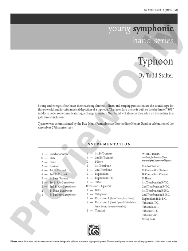 Typhoon - Concert Band Conductor Score & Parts (Digital Download)