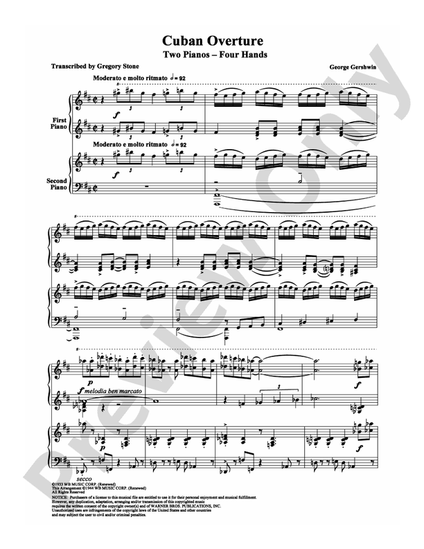 Cuban Overture - 2 Pianos, 4 Hands (Digital Download)