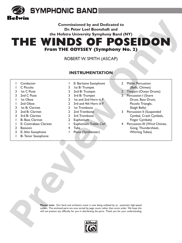 The Winds of Poseidon (from The Odyssey (Symphony No. 2)) - Concert Band Conductor Score & Parts (Digital Download)