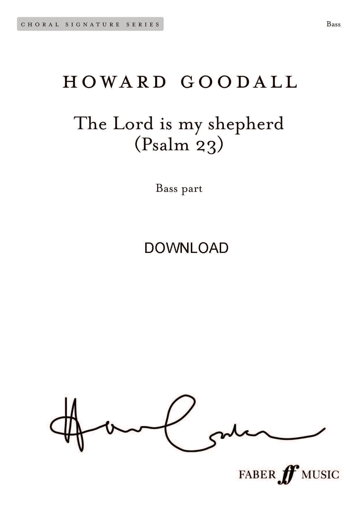The Lord Is My Shepherd - Double Bass Part (Digital Download)
