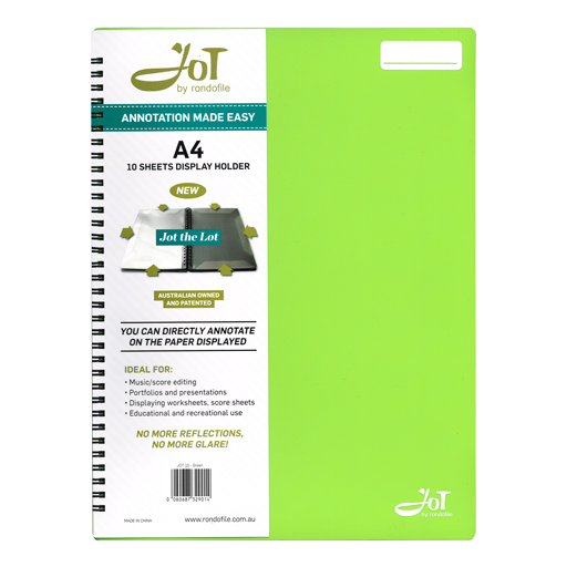 Rondofile 10 Page Music Jot Green