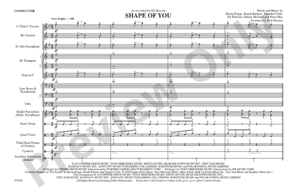 Shape of You – Marching Band Conductor Score & Parts (Digital Download)