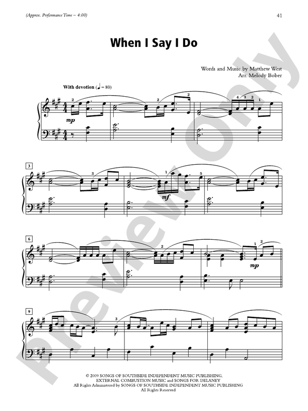 When I Say I Do - Piano Solo (Digital Download)