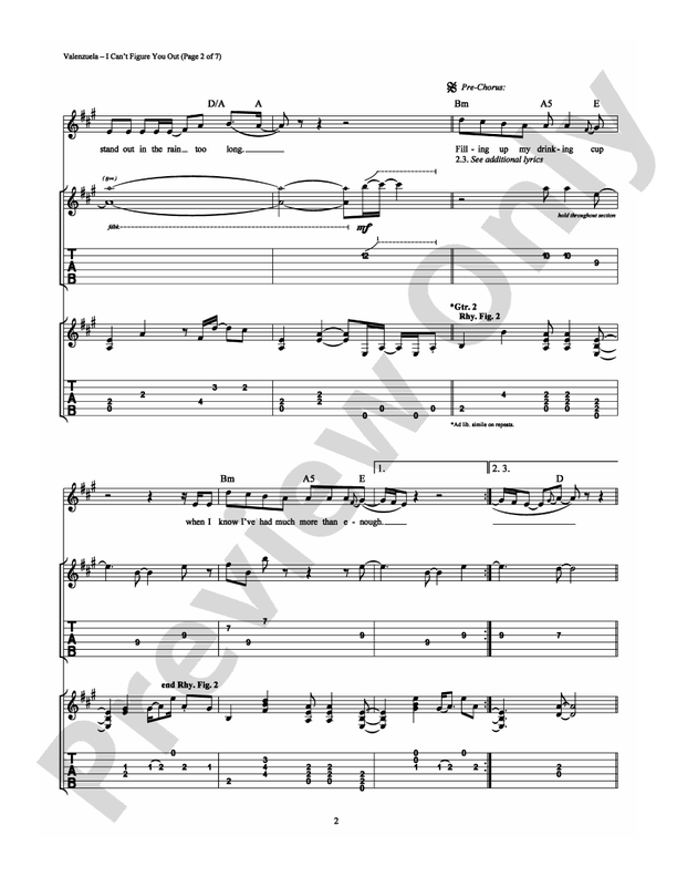 I Can't Figure You Out - Guitar TAB (Digital Download)