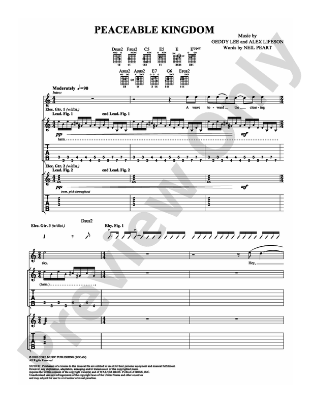 Peaceable Kingdom - Guitar TAB (Digital Download)