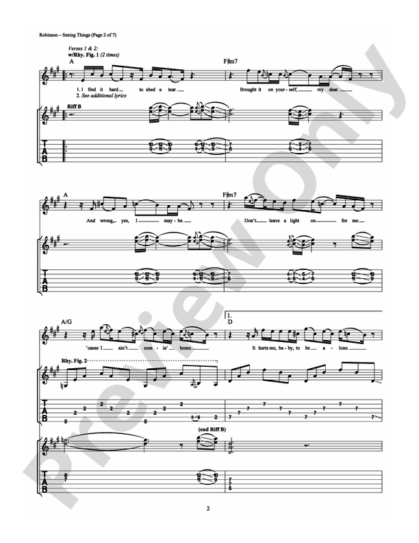 Seeing Things - Guitar TAB (Digital Download)