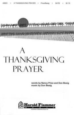 A Thanksgiving Prayer - Don Besig - 2-Part Nancy Price Shawnee Press Choral Score Octavo