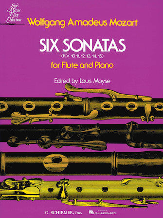 Mozart - 6 Sonatas - Flute/Piano Accompaniment edited by Moyse Schirmer 50334530