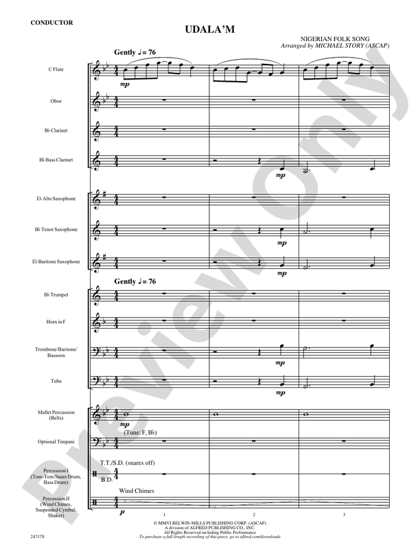 Udala'm - Concert Band Conductor Score & Parts (Digital Download)