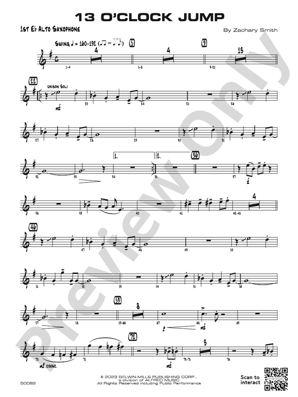 13 O'Clock Jump – Jazz Ensemble Conductor Score & Parts (Digital Download)