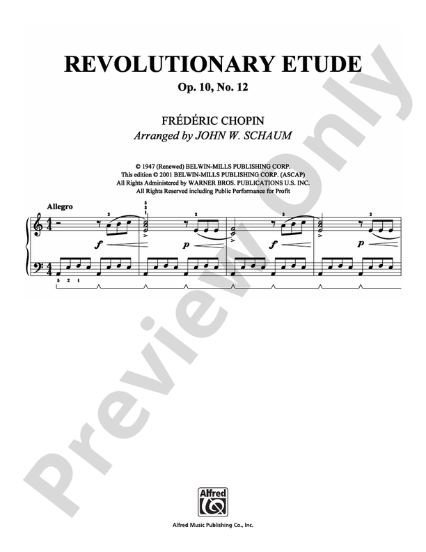 Chopin - Revolutionary Etude - Piano (Digital Download)