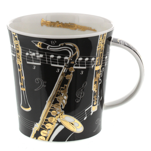 Dunoon Mug with Gold Woodwind Instruments