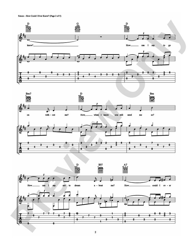How Could I Ever Know? - Guitar TAB (Digital Download)