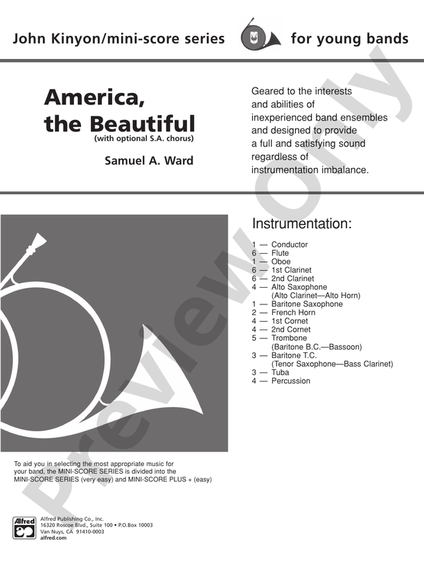 America, the Beautiful - DSM-PK-0001969 - Concert Band Conductor Score & Parts (Digital Download)