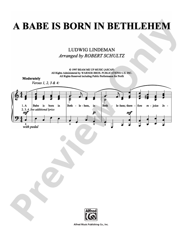 A Babe Is Born in Bethlehem - Ludwig Lindeman - PVG (Digital Download)