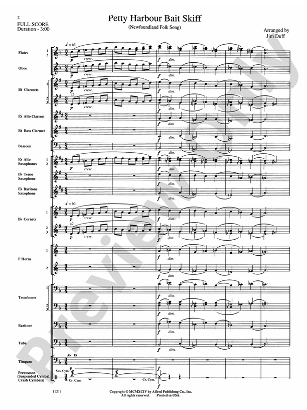 Petty Harbour Bait Skiff - Concert Band Conductor Score & Parts (Digital Download)