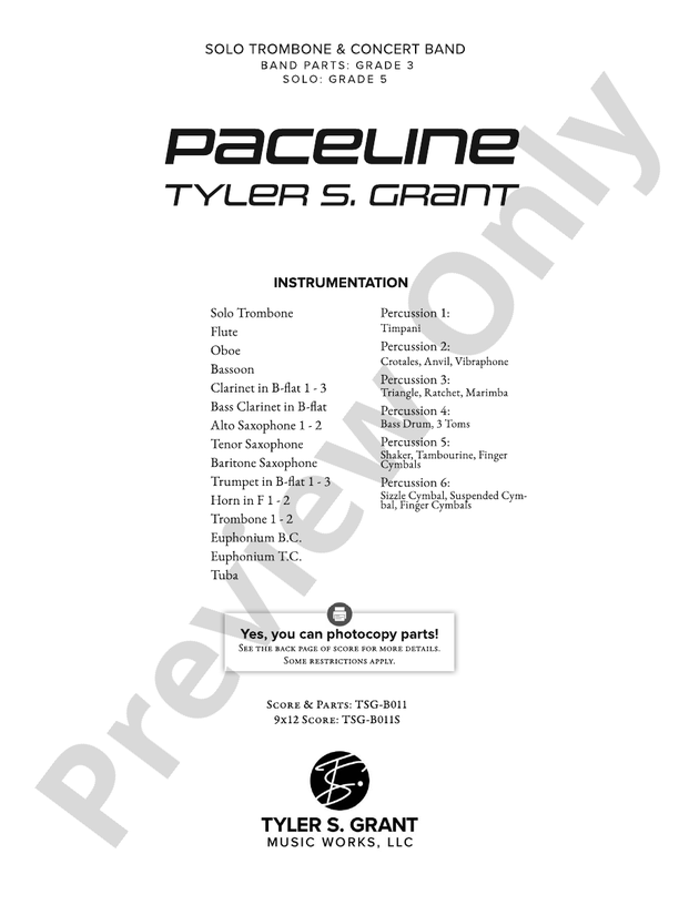 Paceline - Concert Band Conductor Score & Parts (Digital Download)