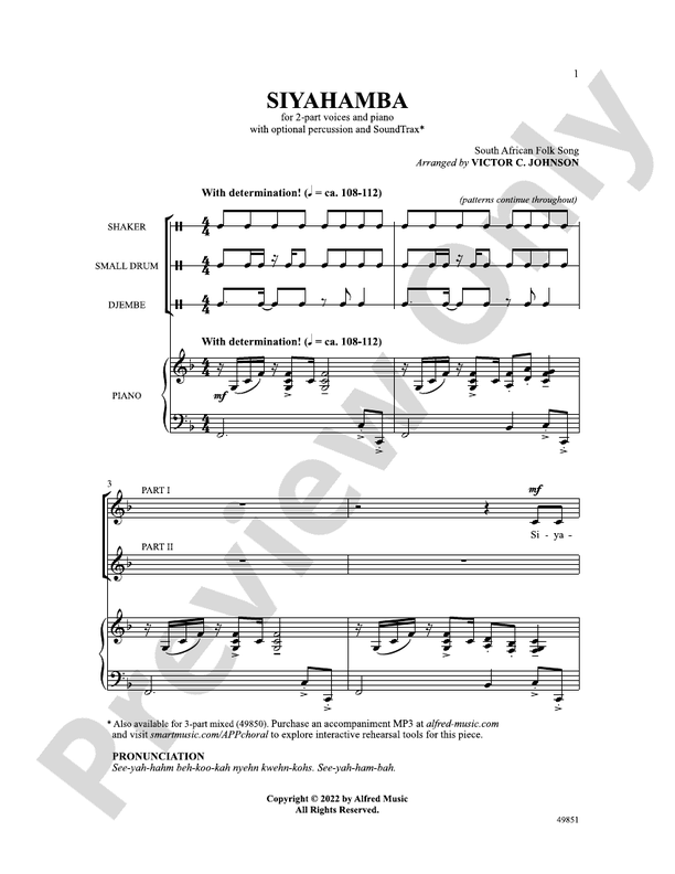 Siyahamba - 2 Part Treble Choral Octavo (Digital Download)