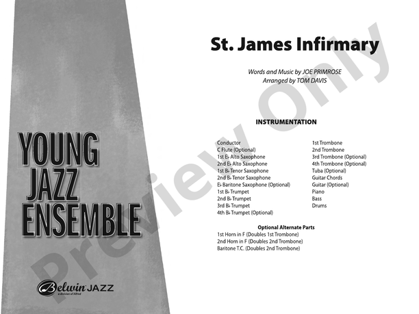 St. James Infirmary (Arr. Tom Davis) - Jazz Ensemble Conductor Score & Parts (Digital Download)
