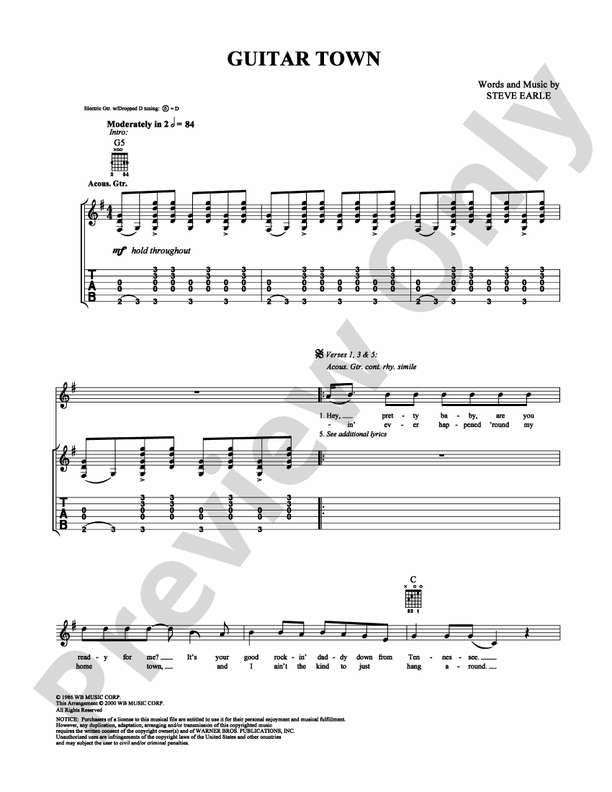 Guitar Town - Guitar TAB (Digital Download)