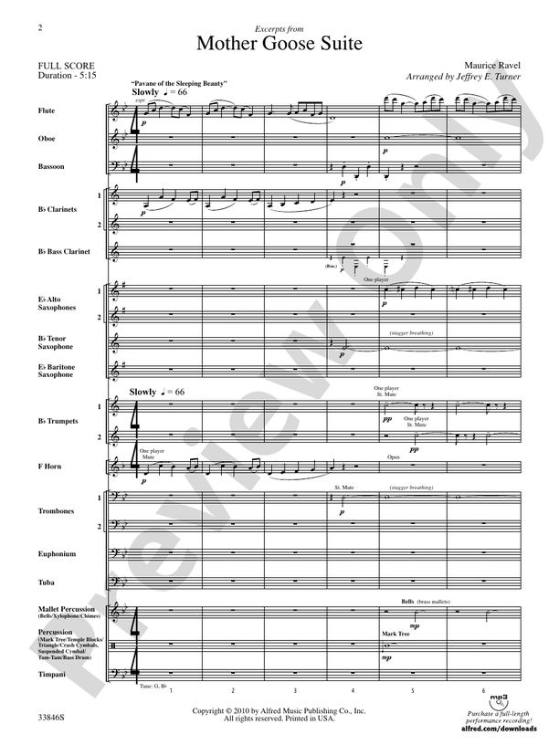 Mother Goose Suite - Concert Band Conductor Score & Parts (Digital Download)