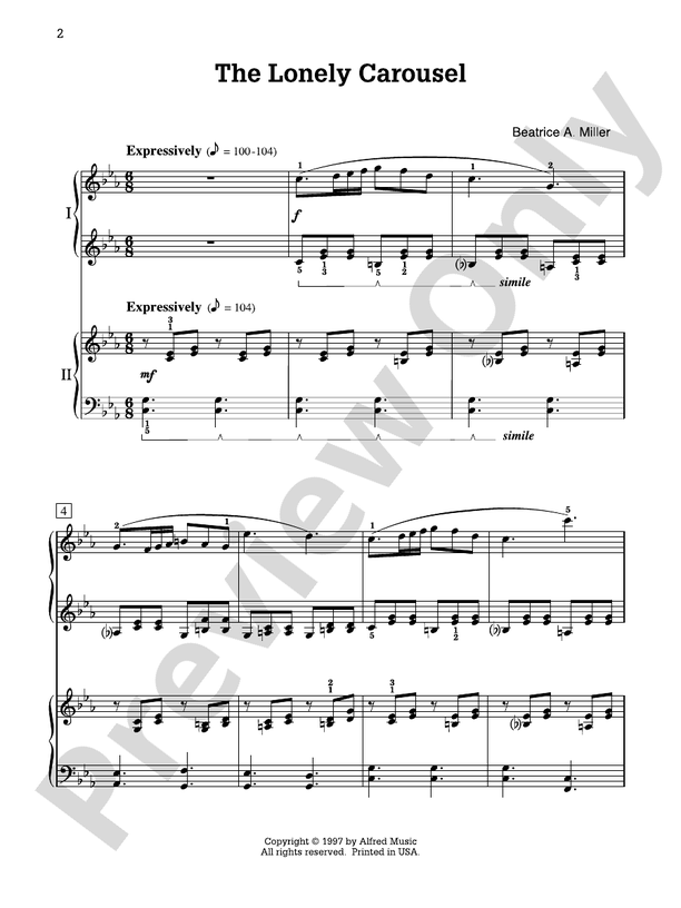 The Lonely Carousel - 2 Pianos, 4 Hands (Digital Download)