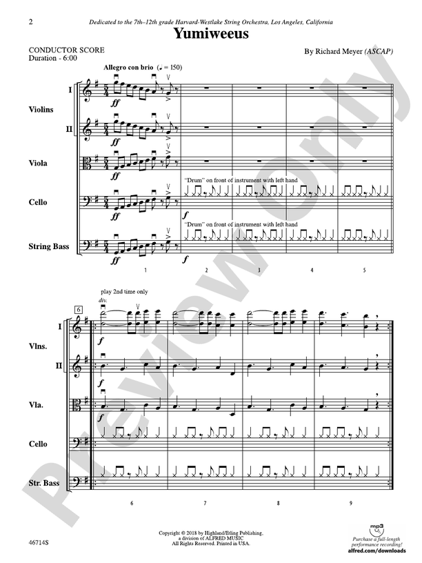 Yumiweeus - String Orchestra Conductor Score & Parts (Digital Download)
