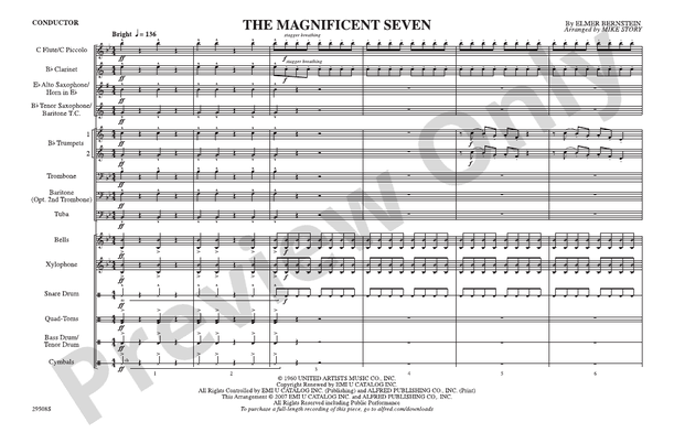 The Magnificent Seven (Arr. Mike Story) – Marching Band Conductor Score & Parts (Digital Download)