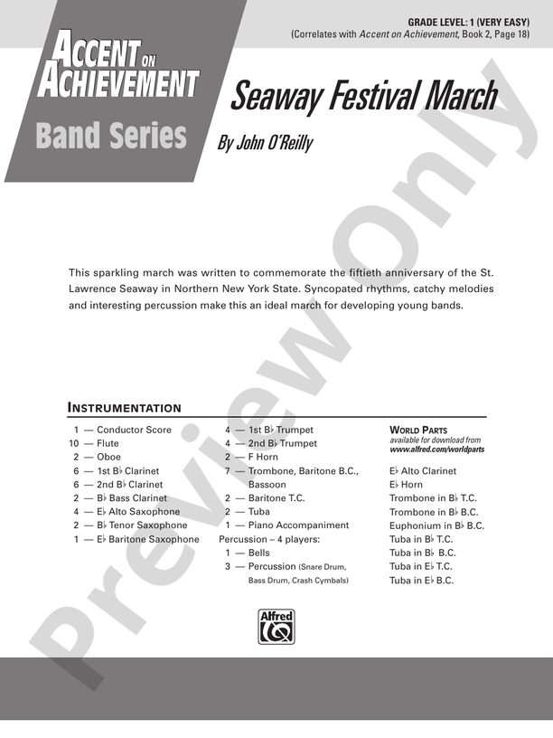 Seaway Festival March - Concert Band Conductor Score & Parts (Digital Download)