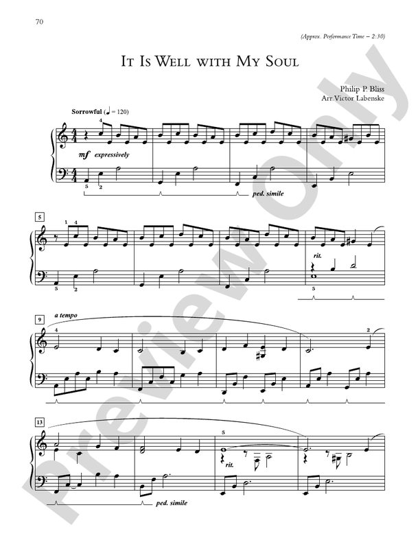 It Is Well with My Soul (Arr. Victor Labenske) - Piano Solo (Digital Download)
