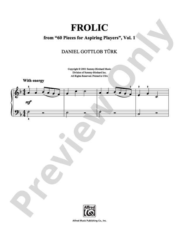 Turk - Frolic - Easy Piano (Digital Download)