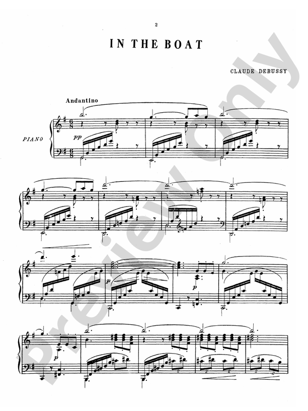 Debussy - Petite Suite, Complete - Piano Solo (Digital Download)