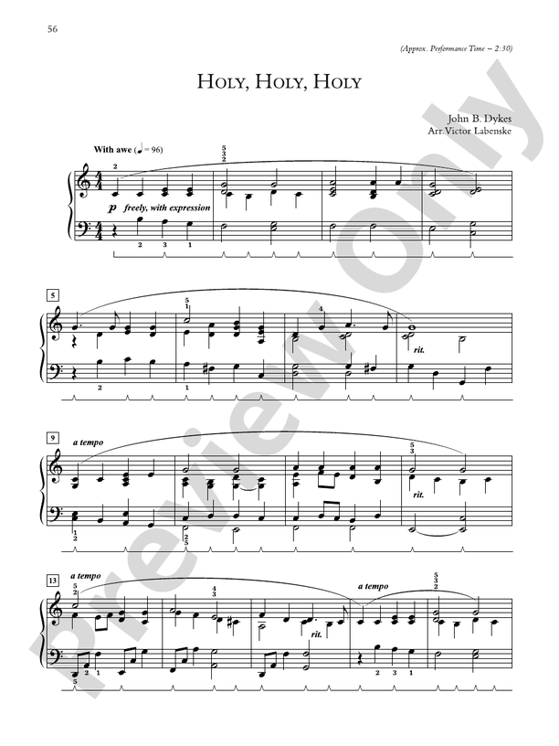 Holy, Holy, Holy - Piano Solo (Digital Download)