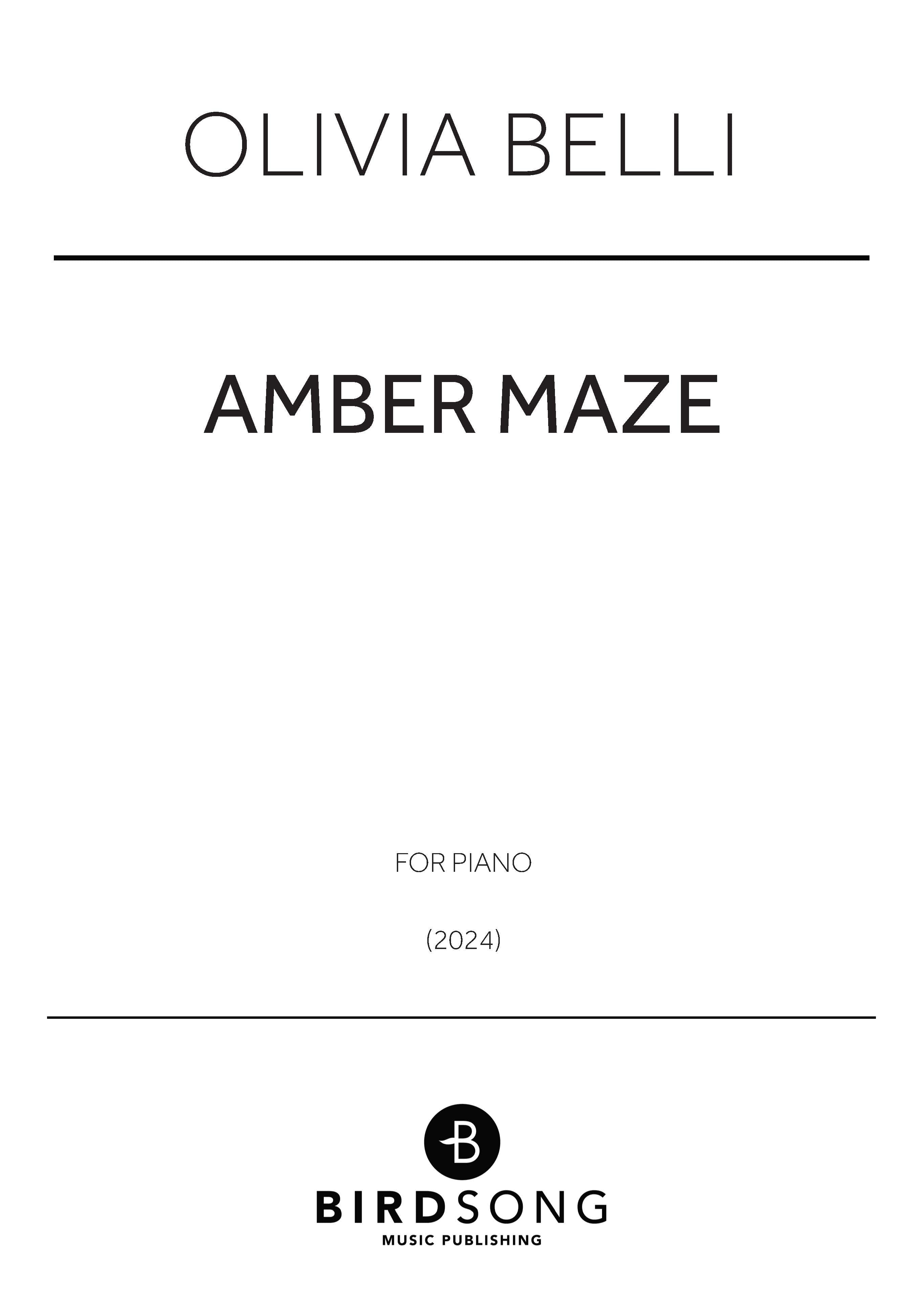 Belli - Amber Maze - Piano Solo (Digital Download)