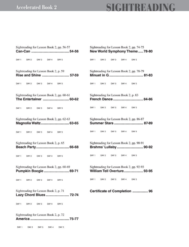 Accelerated Piano Adventures Sightreading Book 2 - Piano by Faber/Faber Hal Leonard 123497