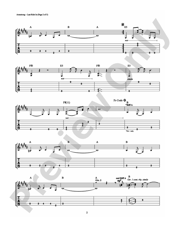 Last Ride In - Guitar TAB (Digital Download)
